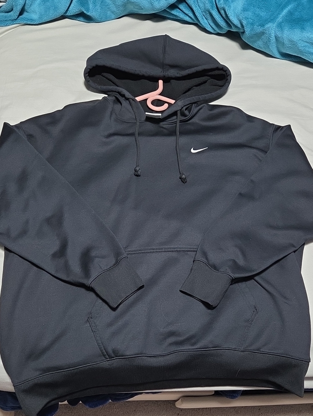 Nike Black Pullover Hoodie with White Swoosh